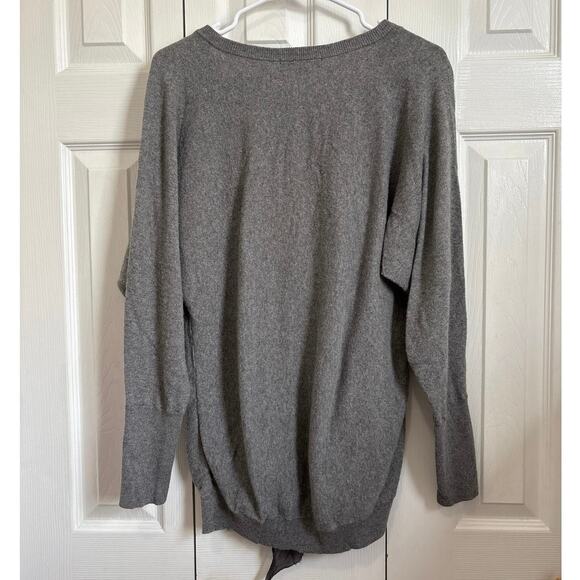 Elizabeth and James Gray Wool Angora Cashmere Silk Blend Cardigan Medium - Picture 6 of 9